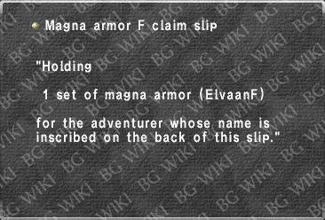 Magna armor F claim slip