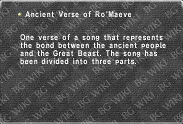 Ancient Verse of Ro'Maeve