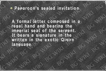 Paparoon's sealed invitation