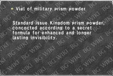 Vial of military prism powder