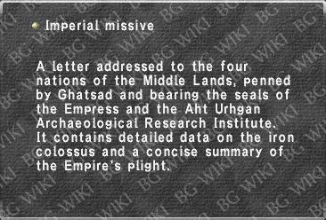 Imperial missive