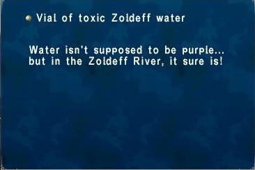 Vial of toxic Zoldeff water