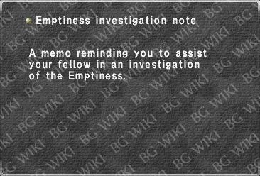 Emptiness investigation note