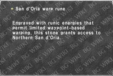 San d'Oria warp rune