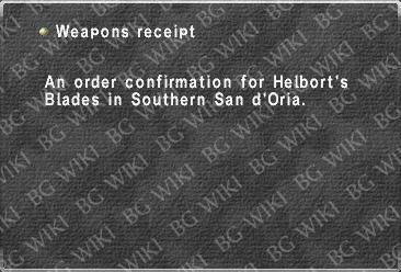 Weapons receipt