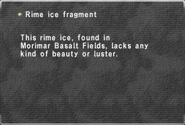 Rime ice fragment