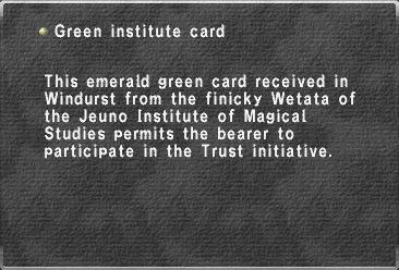 Green institute card