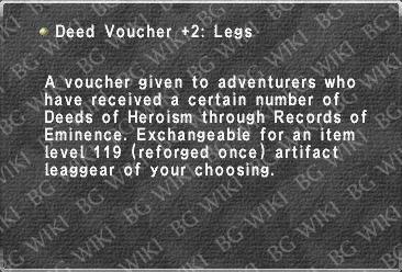 Deed Voucher +2: Legs