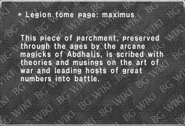 Legion tome page: maximus