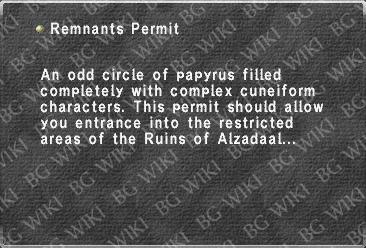 Remnants Permit