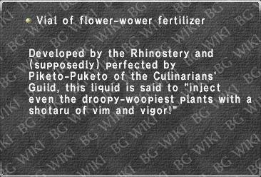 Vial of flower-wower fertilizer