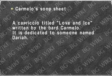 Carmelo's song sheet