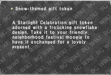 Snow-themed gift token