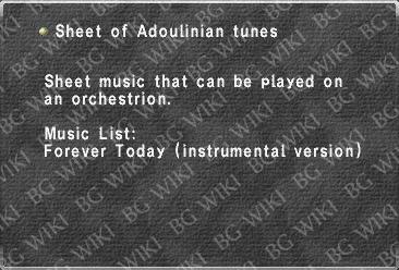 Sheet of Adoulinian tunes