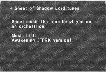 Sheet of Shadow Lord tunes