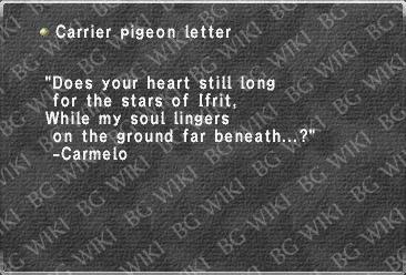 Carrier pigeon letter