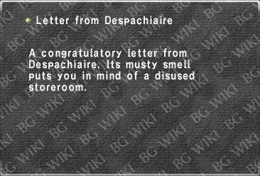 Letter from Despachiaire