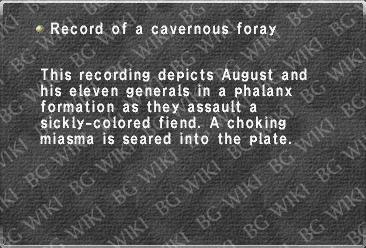 Record of a cavernous foray