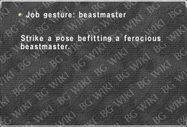 Job gesture: beastmaster