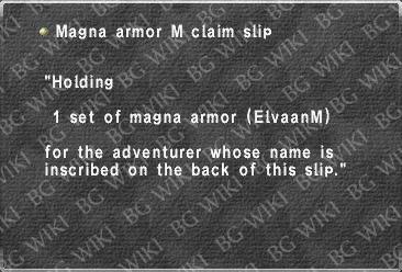 Magna armor M claim slip