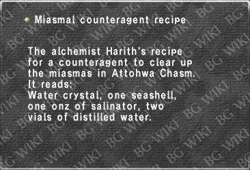 Miasmal counteragent recipe