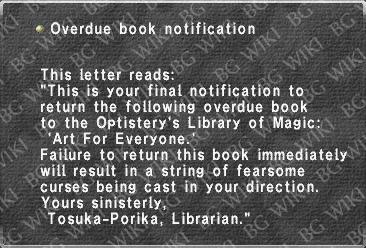 Overdue book notification (Art)