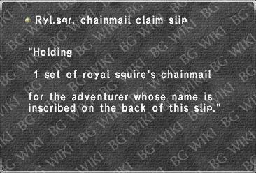 Ryl.sqr. chainmail claim slip