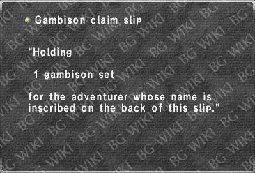 Gambison claim slip