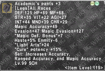 Acad. Pants +3 description.png