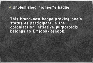 Unblemished pioneer's badge