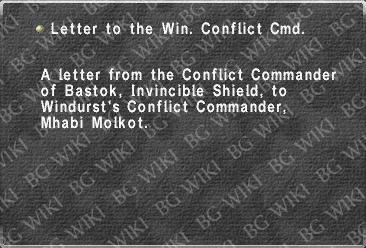 Letter to the Win. Conflict Cmd. (Bastok)