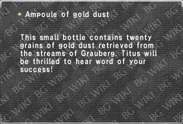 Ampoule of gold dust