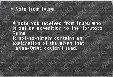 Note from Ipupu