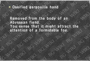 Ossified gargouille hand
