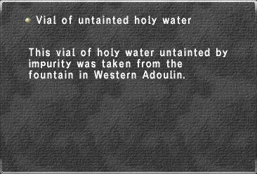 Vial of untainted holy water