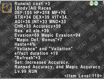 Runeist Coat +3 description.png