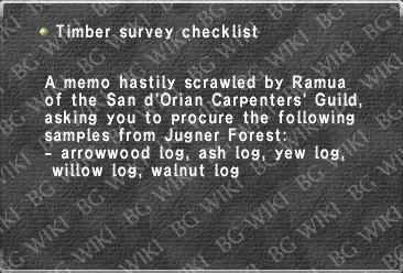 Timber survey checklist