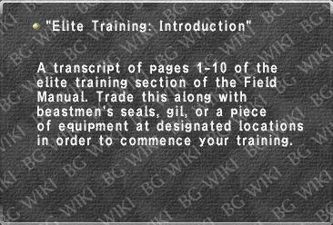 "Elite Training: Introduction"