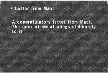 Letter from Maat