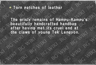 Torn patches of leather