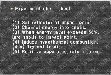 Experiment cheat sheet