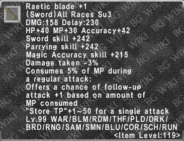 Raetic Blade +1 description.png