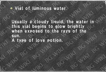 Vial of luminous water