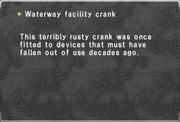 Waterway facility crank