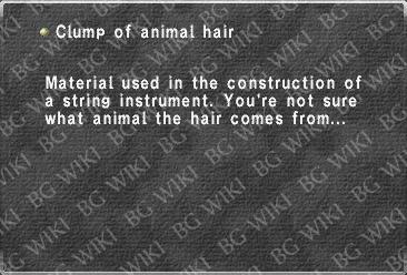 Clump of animal hair