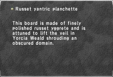 Russet yantric planchette