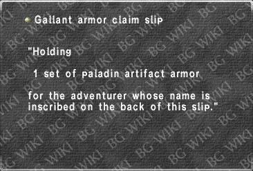 Gallant armor claim slip