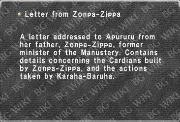 Letter from Zonpa-Zippa