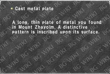 Cast metal plate