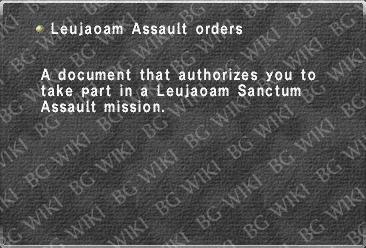 Leujaoam Assault orders